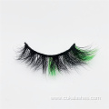 15mm colorful mink lashes green color mink eyelashes